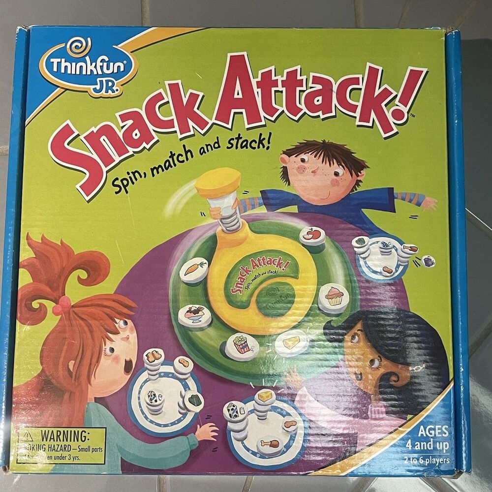 Thinkfun Jr. Snack Attack! Spin,Match & Stack Game- Kids 4 and Up - RARE